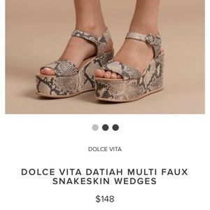 Dolce vita Datiah snakeskin leather wedges 9.5 new